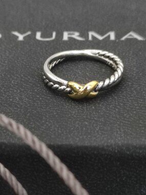 David Yurman 925 Silver Rings with Original Pouch Size 7